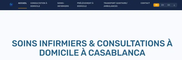 Mobile Healthcare — création site web institutionnel organisation santé mobile, services médicaux Maroc